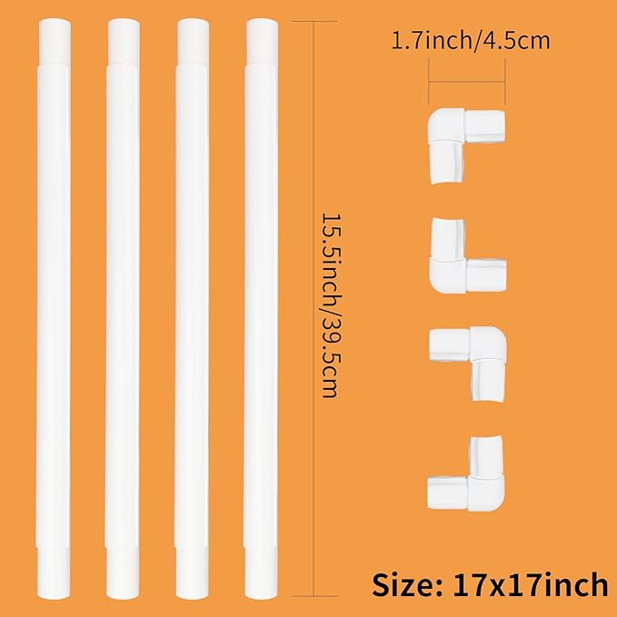 hand u journey universal clip frame square rectangle plastic clip frame for embroidery, quilting, cross-stitch, punch needle, silk-painting-17''x17''(43.1x43.1 cm)