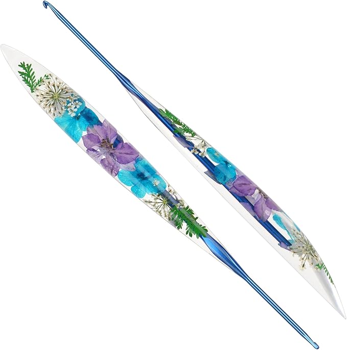 Katech 2.5mm Crochet Hooks with Floral Pattern-Elegant &Unique Crochet Needles-Longer Smooth Glide Crocheting Hook for Arthritic Hands, Beginners & Professional Ideal Crochet Gift