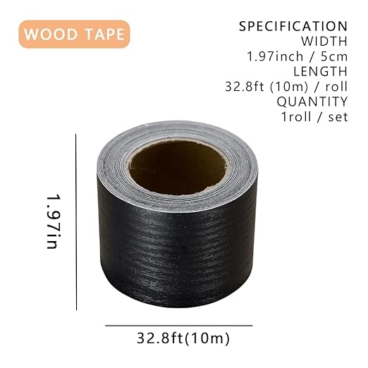 Wood Grain Repair Tape, 2" x 32ft Self Adhesive Tape for Furniture, Flooring, Cabinets, Doors, Windows, DIY Crafts - Durable, Easy to Use for Seamless Repairs