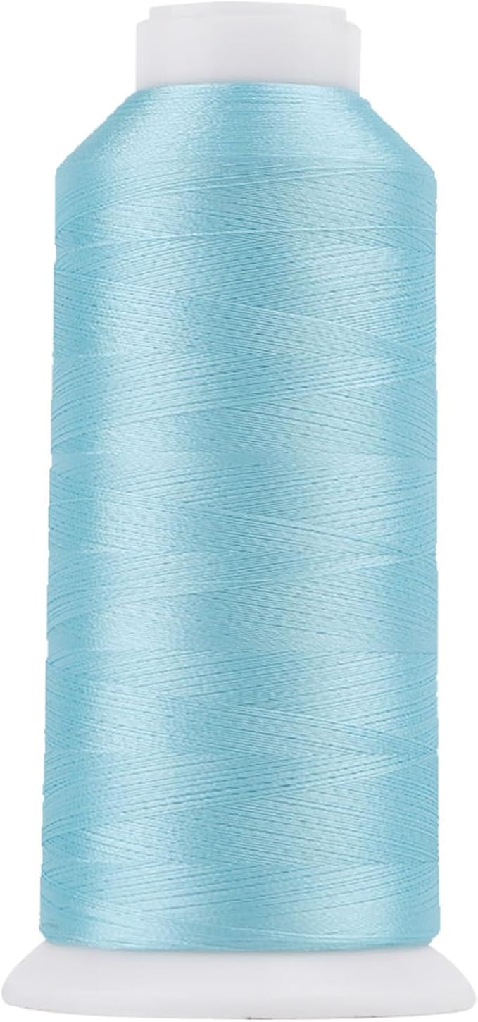 High Tenacity Polyester Embroidery Machine Thread 40WT(120D/2) 4000M Per Spool for Commercial and Domestic Embroidery Machine (Light Denim-1674)