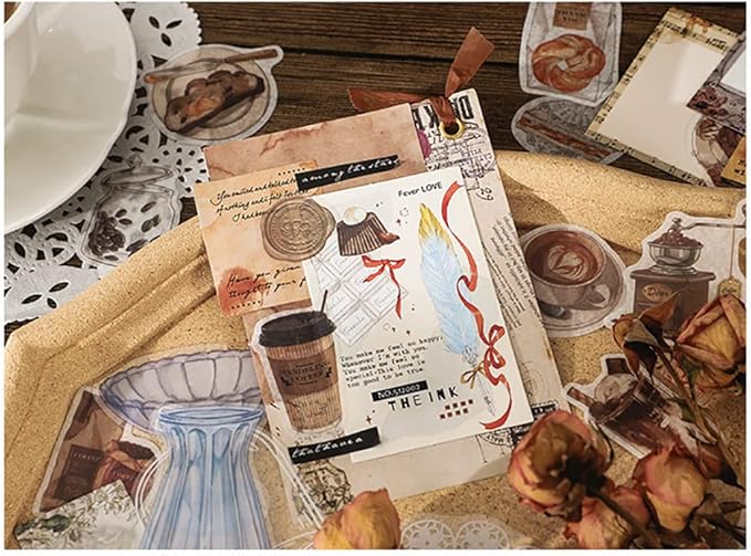 Vintage Scrapbook Supplies Pack for Adults, Decorative Nature Retro Paper Stickers Collection for Journal DIY Arts Crafts Album Bullet Journals Planners (Home)