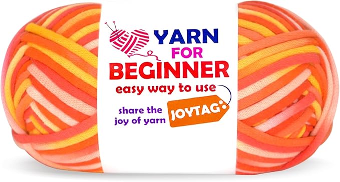 50g Rainbow Beginner Crochet Yarn for Crocheting and Knitting Multicolor Cotton Crochet Yarn for Beginners(Golden Sunshine)