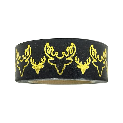 Wrapables Colorful Washi Masking Tape, Metallic Deer Antlers