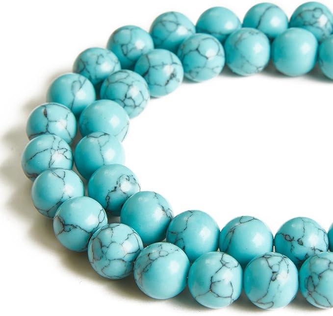 100pcs 10mm blue turquoise beads natural gemstone beads round loose beads for jewelry making