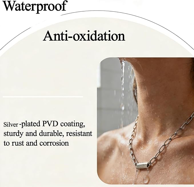 6M Silver PVD Plated Necklace Chain for Jewelry Making 304 Stainless Steel Paperclip Chain Roll with Lobster Clasps and Jump Rings for Men Women Making Jewelry Craft Support Jewelry Findings (Silver)