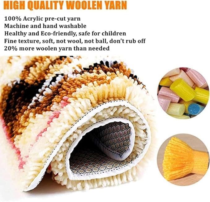 Generic Chinese Dragon Latch Hook Kits Rug DIY Cushion Tapestry Making Crochet Hook Mat Making Kits Color Preprinted Pattern Canvas DIY Carpet Needlework Crochet Kits 52x38cm (series-9)