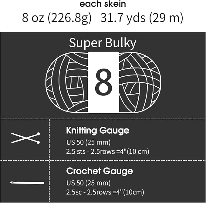 MABOZOO Tie Dye Chunky Yarn for Crocheting 8 Pack,White Fluffy Jumbo Chenille Yarn,Soft Plush Yarn Bulky,Giant Thick Fuzzy Yarn for Hand Knitting or Arm Knitting (29 yds,8 oz Each Skein)