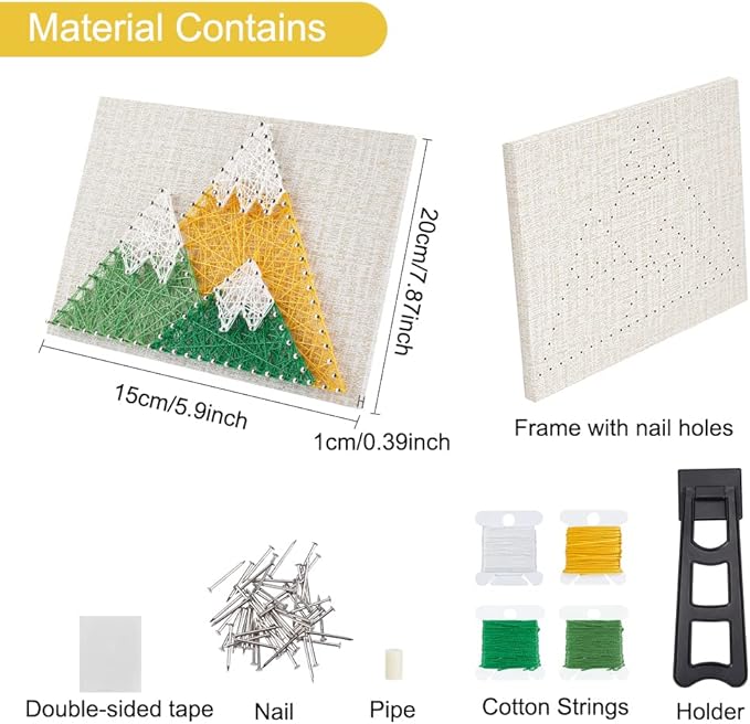 WEBEEDY 3D String Art Kit for Adults Beginners, DIY Mountain String Craft Kit, Include All Necessary Accessories and Frame, Christmas Home Wall Decorations Unique Gift