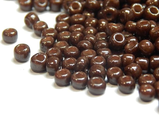 Perlin Glass Seed Beads 2mm 11/0 Round Mini Small Pony Beads 6500pcs for Making Earrings Bracelets Pendants Waist Jewelry DIY Handmade Opaque Color Kit (Brown)
