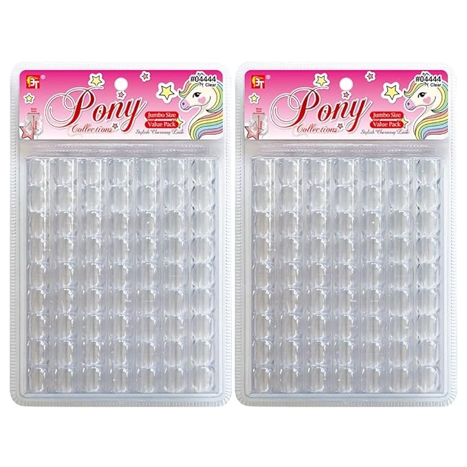 126 Pcs Beads Jewelry Making Kit DIY Hair Braiding Bracelet Ornaments Crafts Jumbo Round Pony (Clear)