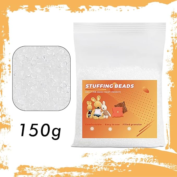 Weighted Stuffing Beads, 5.3oz Craft Stuffing Beads, Rubber Filler for Weighted Stuffed Animal for Craft - 150g