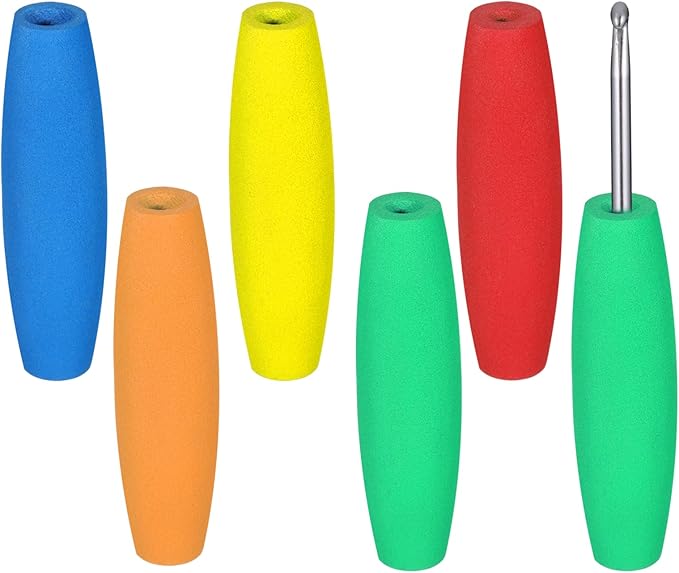 5 PCS Crochet Hook Grip Ergonomic Crochet Hook Grip Handle for Crocheting and Knitting Fits 2mm-10mm Comfortable Removable Cushions Hands Handle