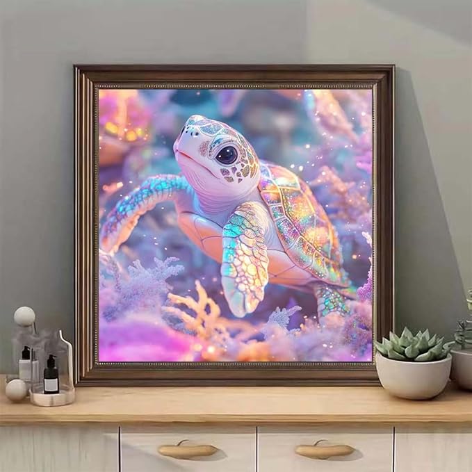 SHICERNHJ Sea Turtle Diamond Art Kits for Adults,Animal Full Drill Diamond Dots for Adults Beginner DIY Round 5D Paint with Diamond Painting Kits Gem Art for Crafts Kits Adult Home Decor 14 X 14 Inch