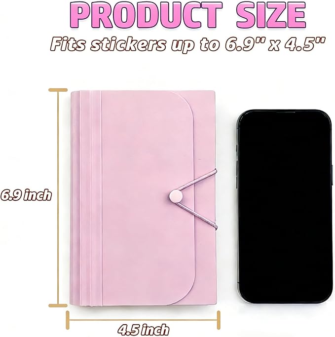 Sticker Storage Organizer with 7 Expandable Pockets, Multi-Layer Desktop Sticker Binder for Scrapbook Essentials and Journal Organizer, Large Capacity for Thick Sticker Album, Washi Tape(Light Purple)