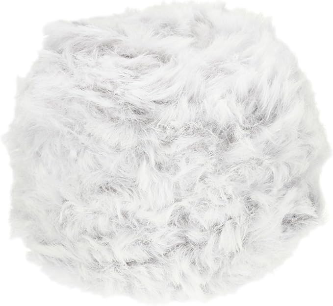 PATIKIL 70yds Faux Fur Yarn, Fuzzy Yarn Crochet Fluffy Yarn Soft Chunky Polyester Plush Fur Eyelash for Crocheting Knit Blanket Rug Sweater Scarf Hat Bear Craft, Grey White