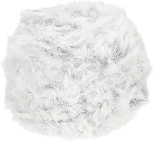 PATIKIL 70yds Faux Fur Yarn, Fuzzy Yarn Crochet Fluffy Yarn Soft Chunky Polyester Plush Fur Eyelash for Crocheting Knit Blanket Rug Sweater Scarf Hat Bear Craft, Grey White