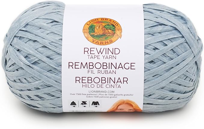 Lion Brand Yarn, Bulky Tape Rewind Yarn for Knitting and Crocheting, Marbles, 1 Pack