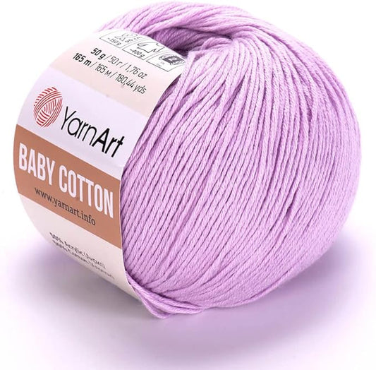 YarnArt Baby Cotton Yarn - Soft Knitting Yarn for Baby & Summer, 50% Cotton 50% Acrylic, 1.76 Oz, 180.44 Yds, Ideal for Amigurumi & Crochet Projects (1, 416)