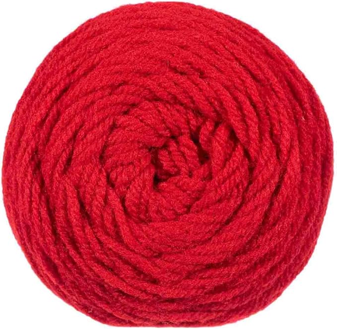 Craft County Size 4 (Medium) 100% Acrylic Fiber Yarn – Variety of Color and Pattern Options – for Crochet, Knitting, and Weaving (Cherry Red)