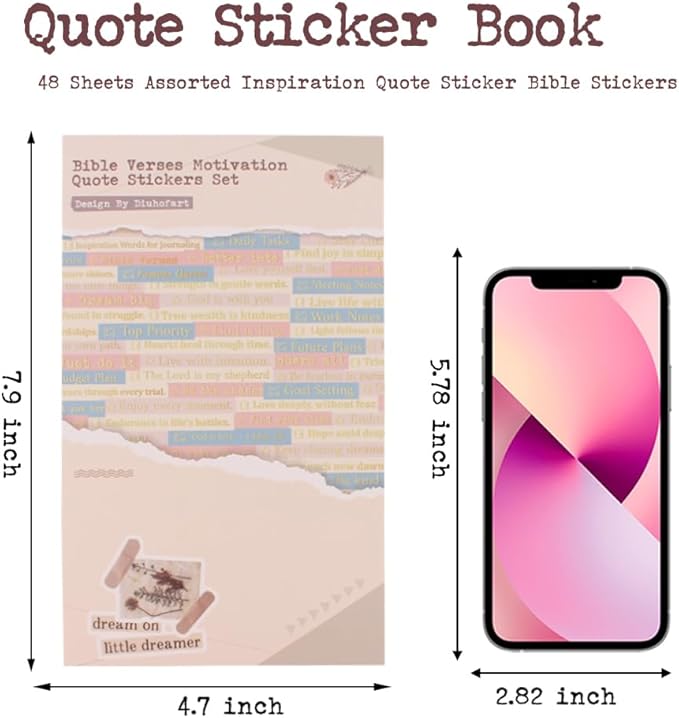 48 Sheets Quote Words and Sayings with Bible Verses Journaling Stickers Books for Junk Journal Supplies, 1692Pcs Gold Foil Transparent PET Stickers for Scrapbooking, Bujo, Card Making