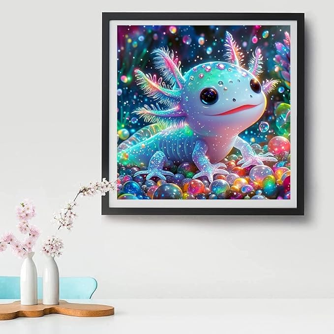 Salamander Cross Stitch Kits for Adults - Embroidery Kits for Beginners Adults,11 CT Patterns Dimensions Counted Cross Stitch Kits for Adults Arts Craft 13.8x13.8 inch