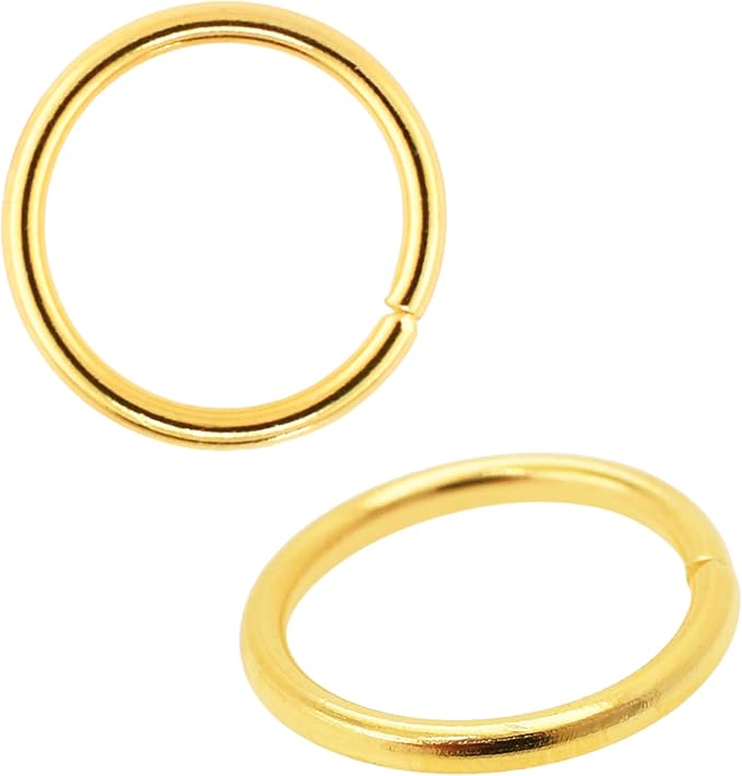 Mandala Crafts Assorted Gold Color Jump Rings Jewelry Findings Metal O Rings for Jewelry Making Supplies - 1500 6mm Small Open Jump Rings Kit for Necklace Earring
