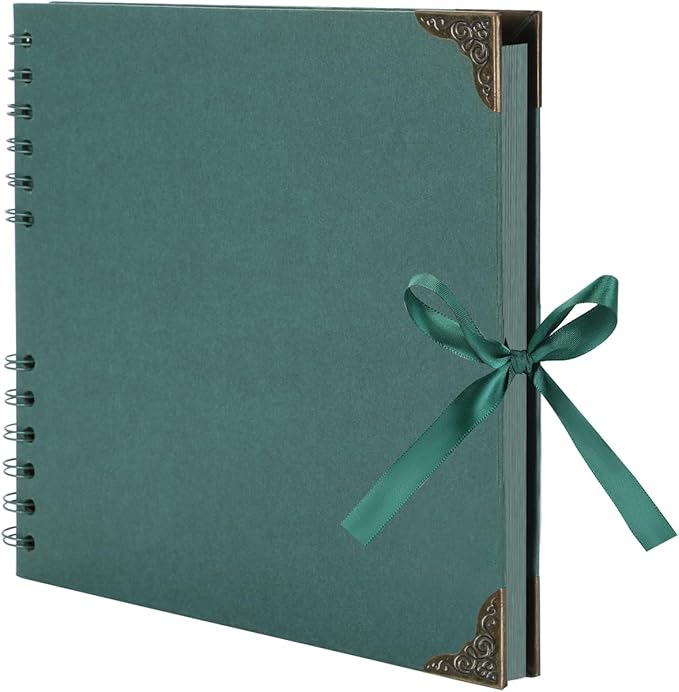 Scrapbook (8 x 8 inch) Scrapbook Album 60 Pages Ideal for Your DIY Scrapbooking Albums Wedding and Anniversary Family Photo Album (green)