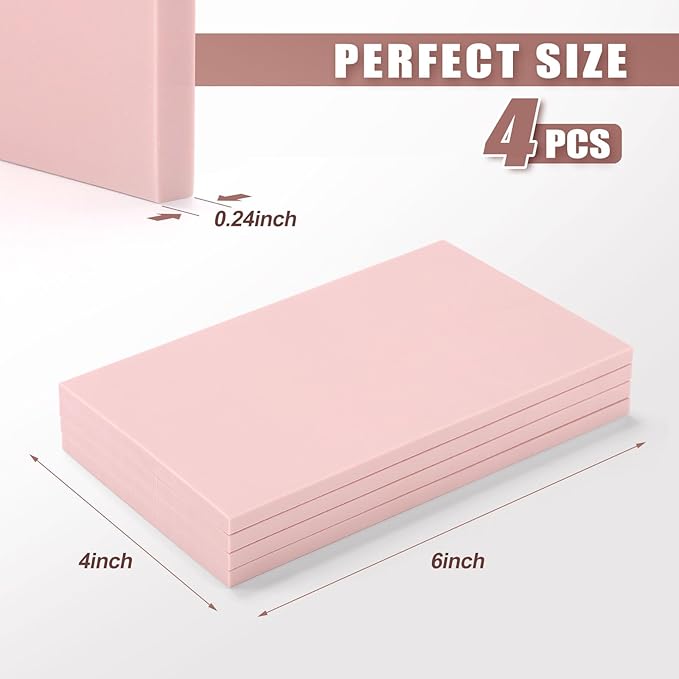 Bobblebro Linoleum Blocks for Printmaking Supplies - 4PCS 4”x6”Rubber Linocut Block Printing Kit for Stamp Carving, Soft Relief Printing Linoleum for DIY Crafts & Art Projects