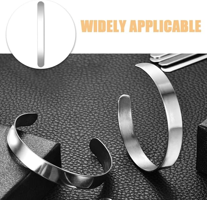 Operitacx 10pcs Stainless Steel Bracelet Blanks Core for Diy Leather Bracelet Making Silver Charm Spacers
