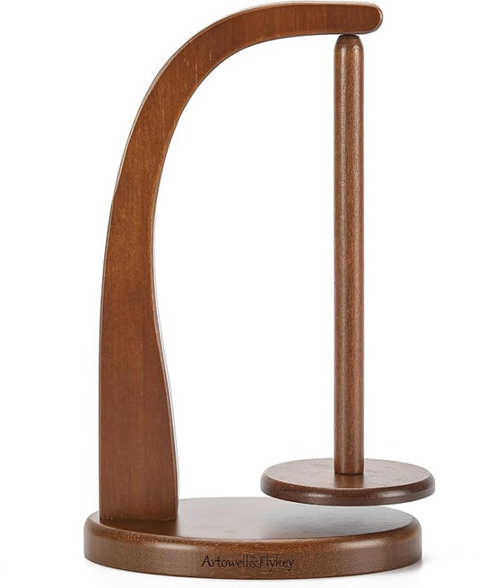 Model Magnetic Pendulum Wooden Yarn Holder for Crocheting, Yarn Storage Organizer, Delightful Surprise Gift for Knitting Lovers by ARTOWELL (Walnut-Colored, Enlarged Size)