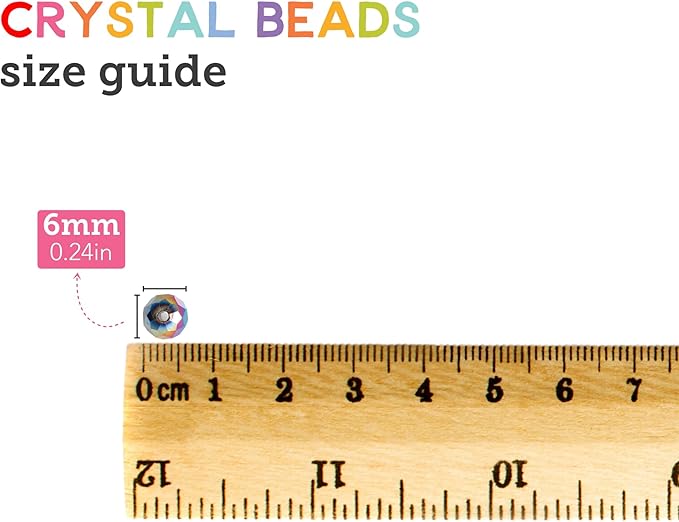 Incraftables 1200 Piece Crystal Bead Kit – 6mm Briolette Crystal Glass Beads for Jewelry Making – 24 Sparkly Colors – Beads for Bracelets, Crafts & DIY Projects – Sparkly Beads for Adults & Beginners