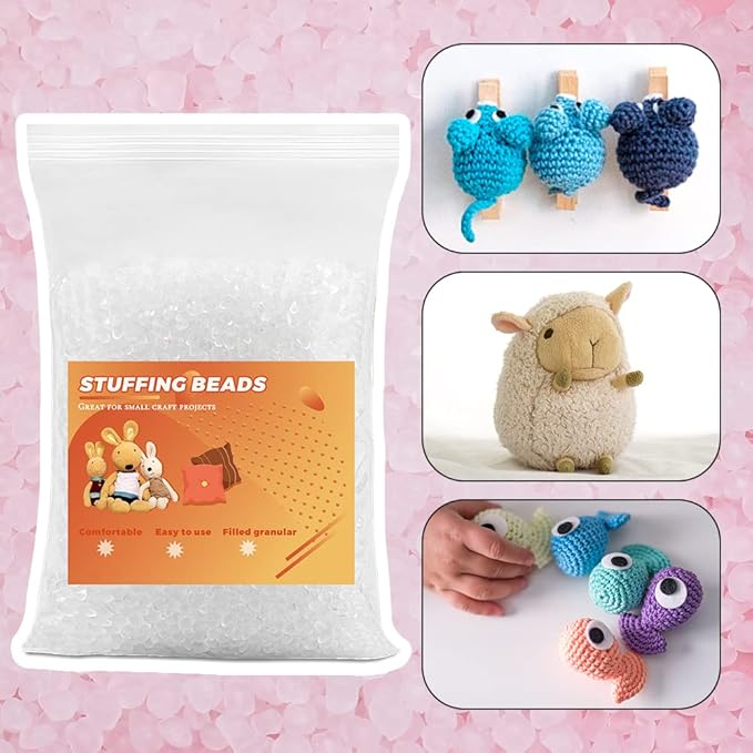 Stuffing Beads, 8.8oz Weighted Beads for Stuffed Animals, Craft Poly Pellets Weighted for Stuffed Animals - 250g