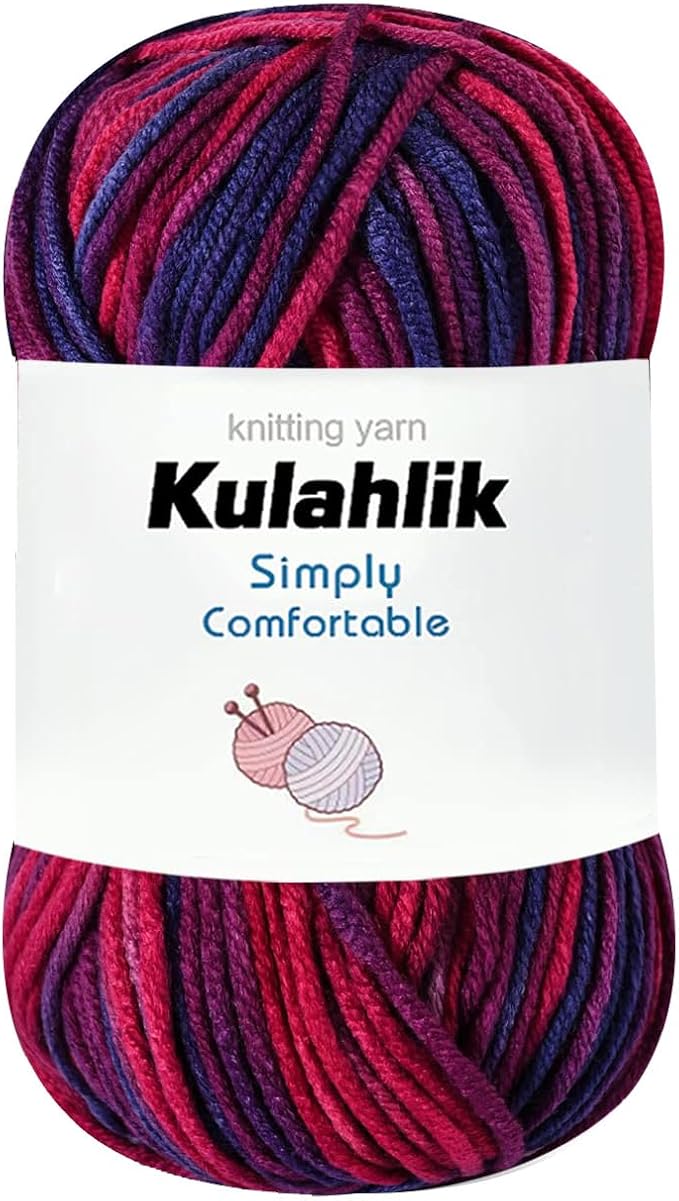 50g(1x50g) Acrylic Yarn for Crocheting and Knitting, Colorful Gradient Yarn Thread, 1 Rolls Skeins, Multicolor Hilo Acrílico, Perfect for DIY Crafts Project