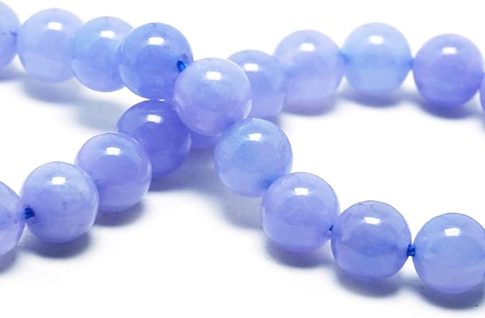 Jade Stone for Jewelry Making - 10mm Gemstone Round Craft Beads for Bracelets(35-38pcs, Aquamarine Jade)