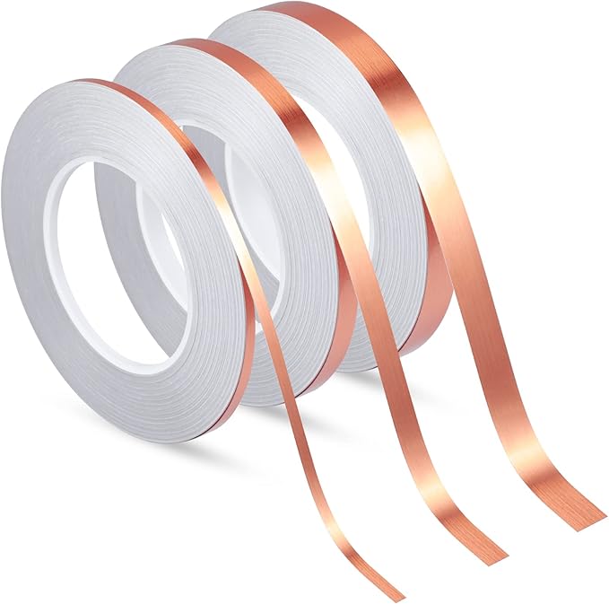 Zonon 3 Sizes Rose Gold Self Adhesive Polyester Film Tape Washi Tape for Car Furniture Graphic Arts Walls Decor, 55 yds(5/10/15mm)