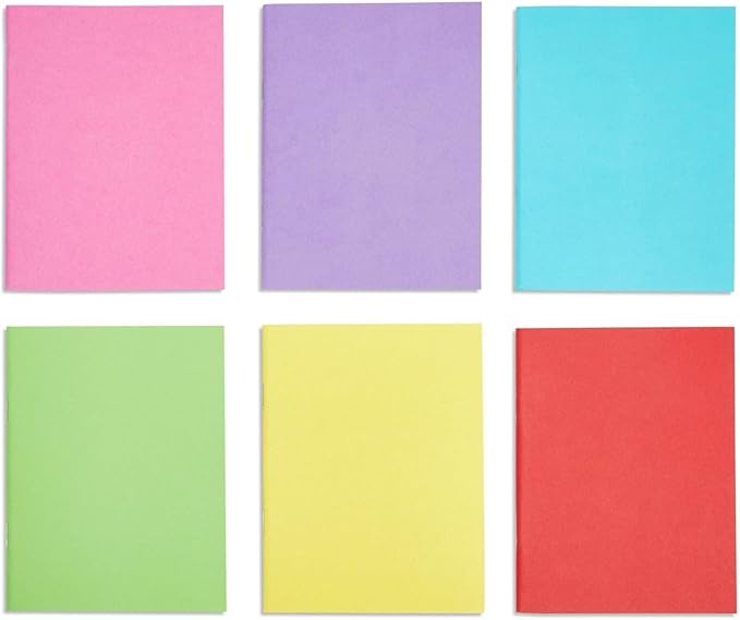 paper junkie 24 pack blank books for kids to write stories, a6 colorful notebooks bulk, 4.3x5.5 in unlined travel journals scrapbooks for students sketching