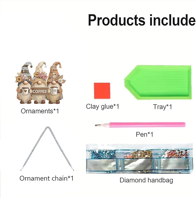 AIBOERL Diamond Art Hanging Kit for Adult,Special Shaped Rhinestone,Double Sided 5D DIY Acrylic Diamond Art Painting Window Pendants Home Garden Wall Hanging Kits Hanging Ornament(Dwarf)