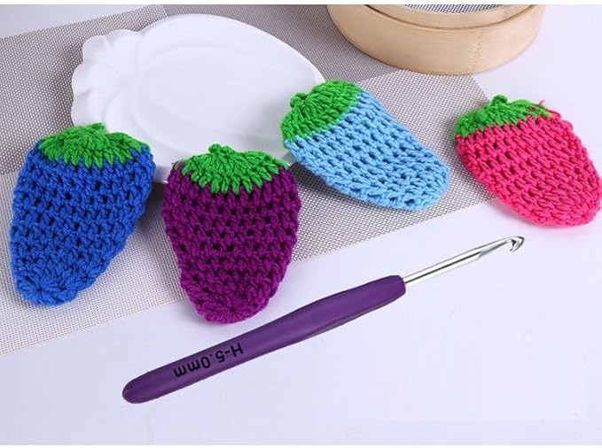 5mm Crochet Hook, Ergonomic Arthritic Crochet Hook,Smooth Extra Long  Crochet Needles,Ergonomic Handle, Beginner Crochet Hooks (5 mm)