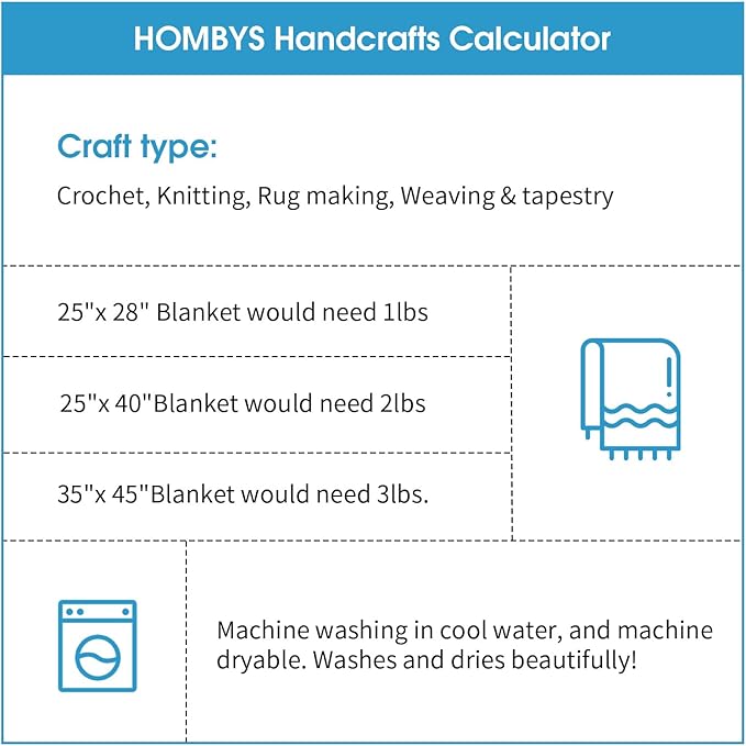 HOMBYS Chunky Tie Dye Mix Chenille Yarn for Hand Knitting, Super Bulky Jumbo Yarn for Crocheting, 3/4" Thick Soft Plush Yarn for Blankets, 8 Skein Pack (26 yds / 7.5 oz Each) Blue,Grey,White