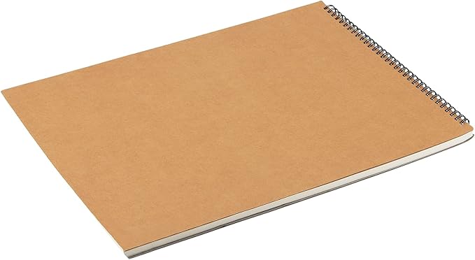 HEIHAK 5 Pack A3 16.5 x 11.6 Inch Sketch Notebooks, 60 Pages 30 Sheets Top Spiral Bound Pocket Sketchbooks, Spiral Notepads Sketch Pads Bulk for Kids Drawing, Sketching, Painting, Writing