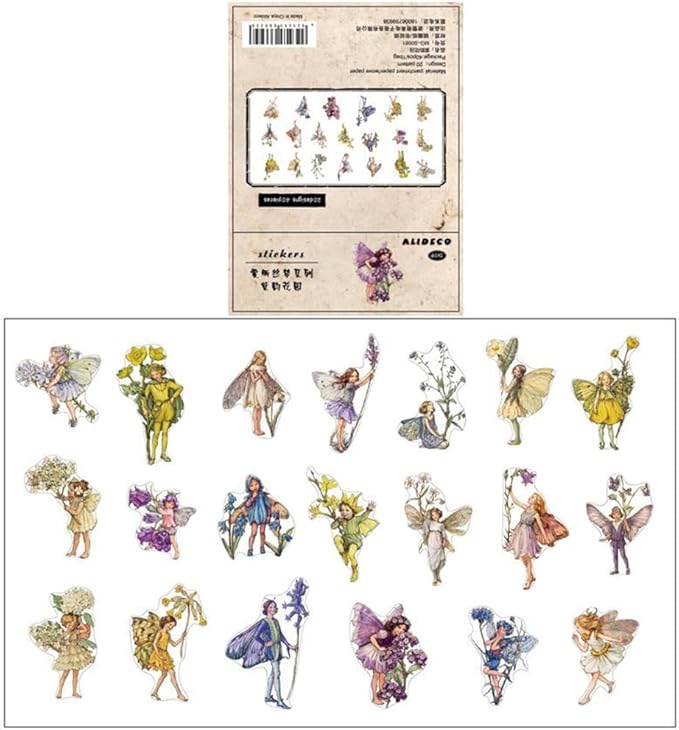 Alideco 80Pcs Vintage Victorian Tea Scrapbooking Stickers Scrapbook Paper Aesthetic Kawaii Girls Stickers for Journaling Assorted Phone Adult（ziyunhuayuan）