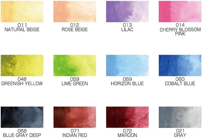 Kuretake GANSAI TAMBI Watercolor Paint Set, 12 Nuance Colors, Professional-quality for artists and crafters, for kids, adult, Made in Japan