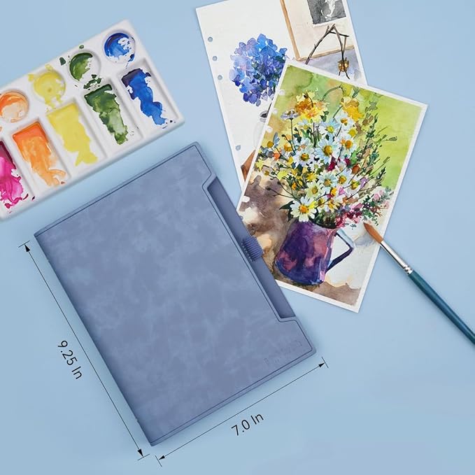 Lightwish Watercolor Sketchbook,100% Cotton Acid Free Watercolor Journal,300gsm/140lb Cold Press Watercolor Paper for Artists,Adults,Students,20 Sheets,9.25 * 6.3 Inches