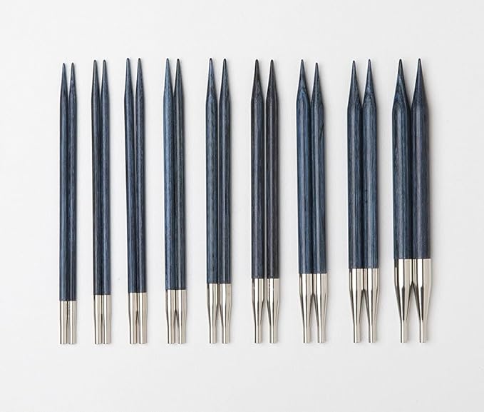 Knit Picks Options Wood Interchangeable Knitting Needle Set with Case and Stitch Markers (Blue and Gold)