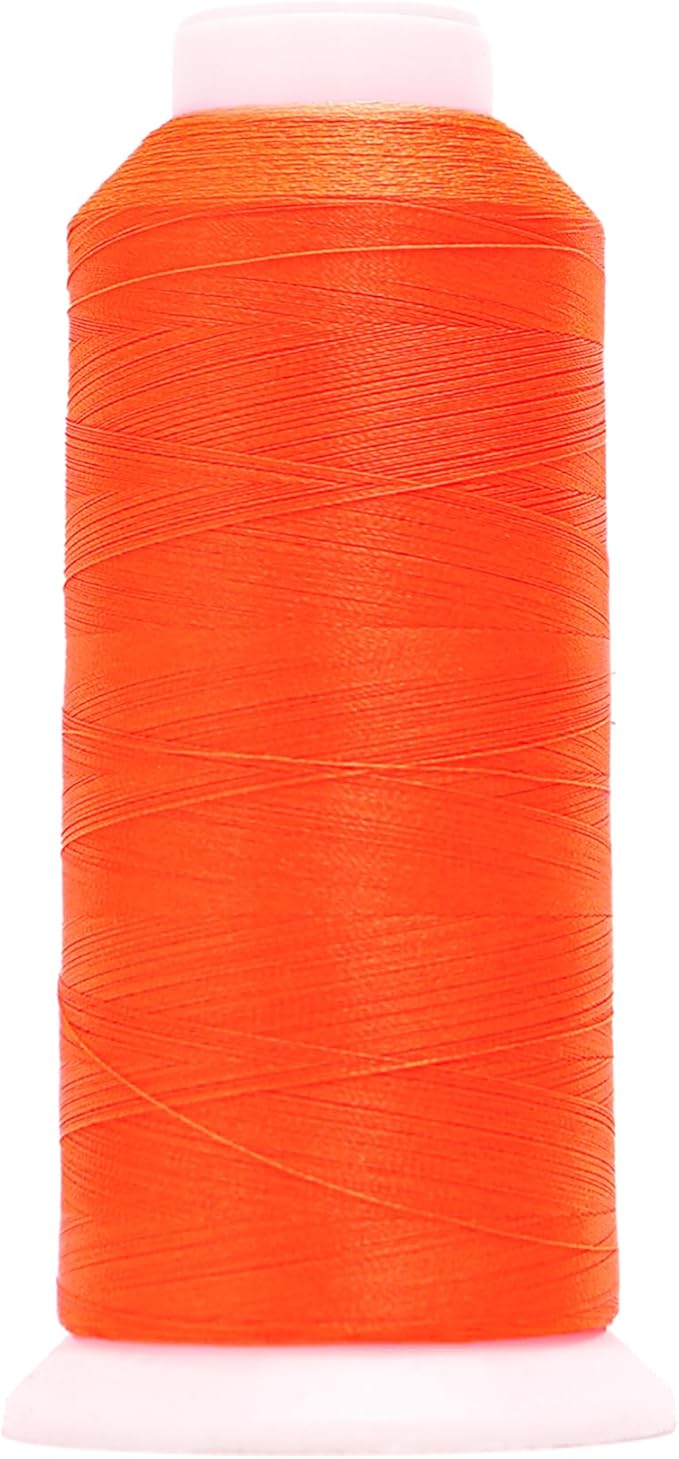 High Tenacity Polyester Embroidery Machine Thread 40WT(120D/2) 4000M Per Spool for Commercial and Domestic Embroidery Machine (Fluorescent Red Orange-1837-)