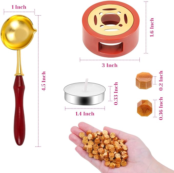 Sealing Wax, Paxcoo 312pcs Sealing Wax Kit with Warmer, Spoon for Stamp Letter Seal