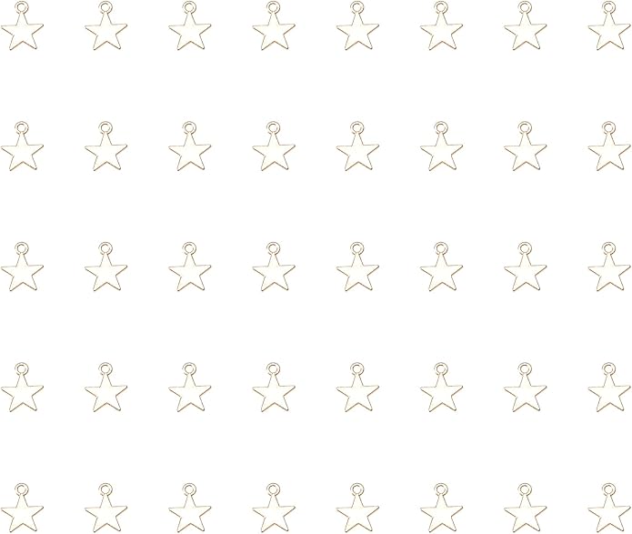50 Pcs Star Pendants Bulk Small Metal Star Shape Charms for Jewelry Making Kit Finding Necklace Bracelet Key Chains Earring DIY Crafting