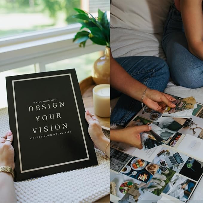 Daily Dopamine 2026 Vision Board Kit for Ambitious People, Foldable Mood/Dream Board for Manifestation, Visualization & Goal Setting,150 Aesthetic Images & Powerful Quote Cards - Vision Board Supplies