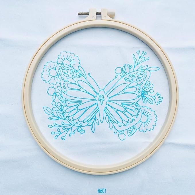 Yutaohui Butterfly Embroidery Kit for Beginners & Adults – Complete Starter Kit with Hoop, Thread, Needles, and Pattern – Easy DIY Embroidery Craft for Relaxation & Gifts