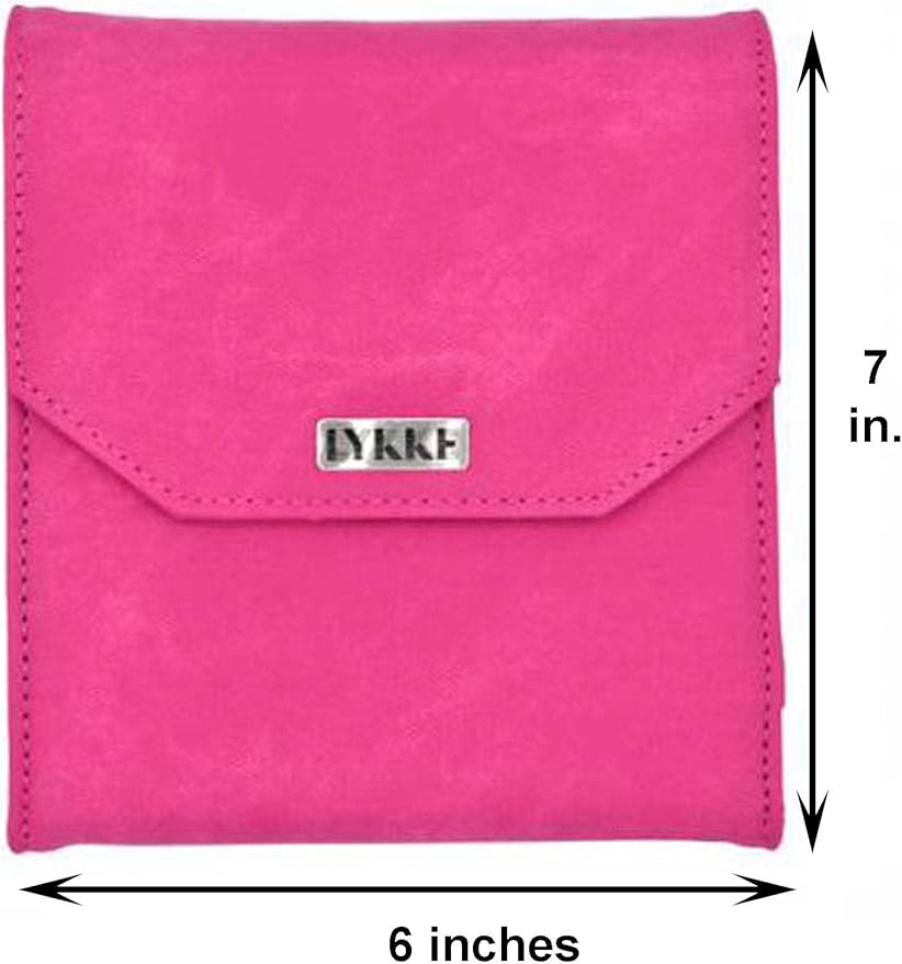 Lykke Blush 6 in. Set Sizes 3.5, 3.75, 4.0, 4.5, 5.0, 5.5, 6.0, 6.5, 8.0, 9mm Crochet Hooks for Sport, Baby, DK, Worsted, Chunky Yarn, Birchwood with Fuchsia DM Case, Project Bag